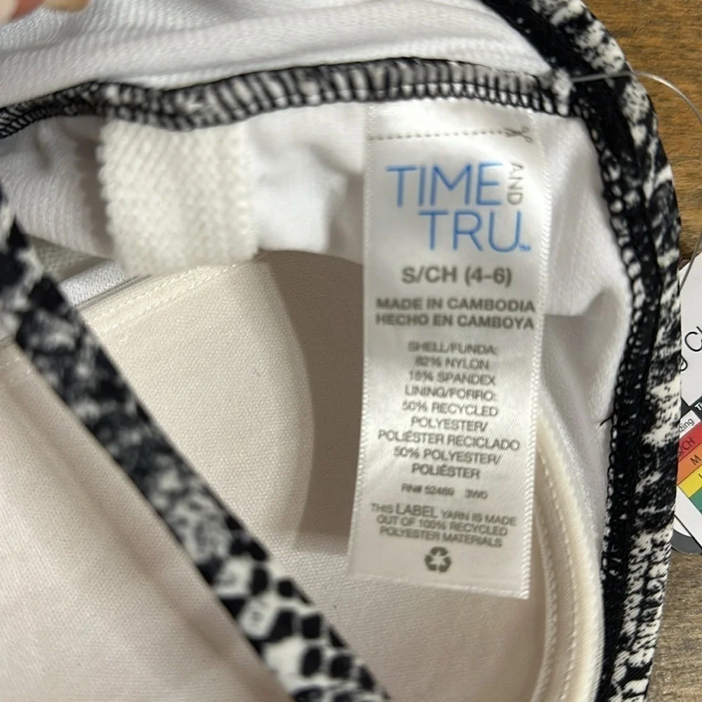 TIME AND TRU Snakeskin Print One Piece Swimsuit, S (4/6) NWT